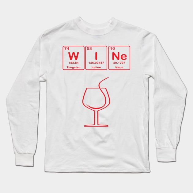 Wine with Elements Symbols Long Sleeve T-Shirt by JevLavigne